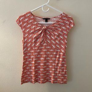 Banana Republic Coral and White Sleeveless Top